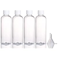 4pcs Travel Bottles,100ml Refillable Clear Empty Plastic Travel Size Containers Bottles with Screw Lids for Toiletries,Soap,Shampoo and Conditioner