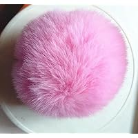 2pcs Faux Rabbit Fur Ball with Press Button DIY Hat Pompom Jewelry Making Crafts Gift Knitting Hat Gloves Accessories ( Color : Pink , Size : 6cm )