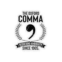 Sticker Decal Novelty Oxford Comma Words Geek Linguistics Enthusiast Hilarious Cop Grammars Stickers for Laptop Car 4