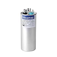 40+5uf±6% 40/5 MFD AC Capacitor 370/440V 50/60Hz CBB65B Dual Run Circular Start Capacitor,Use for AC Motor Start or Heat Pump or A/C Condenser or Compressor,5 Years Warranty Free Replacement