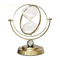 Resin Time Globe Glass Hourglass 15/30 Minutes Metal Can Rotate Craftwork Creativity Art Home Desk Accessory (Size : 15min)