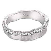 Boheme Unity 18K Natural Colored White Gold Lava Wedding Band with Natural Diamonds