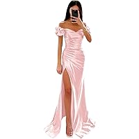 Mermaid Prom Dresses Off The Shoulder Bridesmaid Dress Corset Satin Formal Dress High Slit Ball Gown Evening Gowns