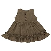 Girls Cotton Dress Children's Sleeveless Ruffle Hem Hem Dress Suitable for 1 to 3 Years Sweater Dress 4T