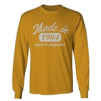 0306. Cool Funny 40th Years Old Birthday Gift Made in 1984 Aged to Perfection Long Sleeve Men's