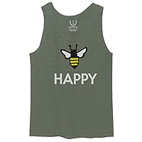 Funny Hilarious Graphic bee be Happy Men's Tank Top