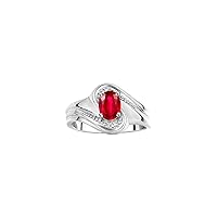 Rylos Designer Swirl Style Ring Sterling Silver 925 : 7X5MM Oval Gemstone & Diamond Accent - Birthstone Jewelry for Women - Available in Sizes 5-10.