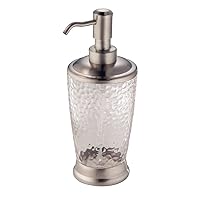 InterDesign Rain Soap & Lotion Dispenser Pump, for Kitchen or Bathroom Countertops - Clear/Brushed Stainless