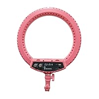 Dimmable LED Ring Light with 2M Stand for Phone and Camera, yidoblo 14 inches Outer 5500K/3200K for YouTube Vlog Makeup Studio Video Shooting Salon Photography (EU-R14 Pink)