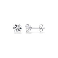 PAVOI 14K Real Gold Moissanite Stud Earrings for Women Men | 0.2-4 Carat Round Lab Created Moissanite Stone Solid Gold Stud Earrings