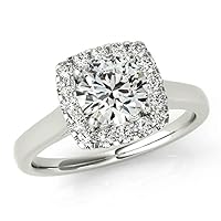 Generic Moissanite Cushion Cut Solitaire Ring, 1.0 Carat, Sterling Silver, Bridal Engagement Gift