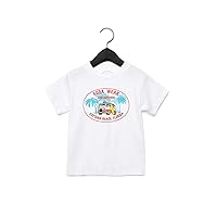 Distressed Surf Van Toddler White Tee - 100% Airlume Combed and Ring-Spun Cotton Tees 2T-5T