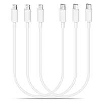 1FT 3 Pack USB C to Lightning Cable Short, [Apple MFi Certified] Power Delivery USB Tpye C to iPhone Cord PD Fast Charging 1 Foot USBC to Lightning Cable for iPhone 14 13 12 11 XS XR X 8 7 iPad