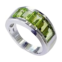 Choose Your Color Natural Gemstone Sterling Silver Band Ring for Men Friendship Love Size 4-13