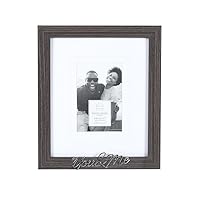 Prinz Scripted Messages Double Matted Gray 8 X 10 to 4 X 6 You and Me Sentiment Picture Frame, 9.5 x 11.5 x .67