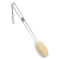 DeaLott Dual-Sided Back Scrubber for Shower, Long Handle Back Brush with Stiff and Soft Bristles, Wet and Dry Body Brush Exfoliator, Shower Brush for Body Men Women