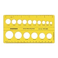 Traceease Button Measuring Scale Stencil Templates, Tailoring Tools and Accessories- Garment Stencils