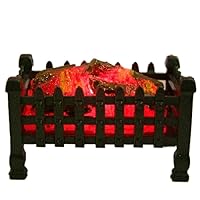 Dolls House Glowing Log Fire Basket Light up Miniature Fireplace Accessory 12V