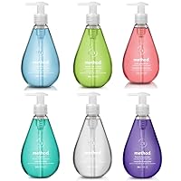 Hand Soap Gel, 12 Ounce, Variety Pack of 6 Scents (Sea Minerals, Sweet Water, Waterfall, Green Tea Aloe, Pink Grapefruit, French Lavender Scents), 12 Ounce - 6 PACK