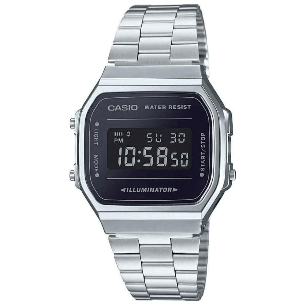 Casio Unisex Erwachsene Digital Quarz Uhr mit Edelstahl Armband