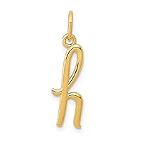 10k Yellow Gold Letter h Initial Charm