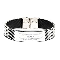 To My Baker Gifts, You Are A Garden Of Possibilities, Amazing Stainless Steel Bracelet For Baker Birthday Christmas Gifts for Coworkers, Men, Women, Friends