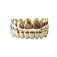 SowSmile Silicone Gel Grillz Gold Grills for Your Teeth, Gold Teeth Tooth Grillz for Men and Women, Grillz Hip Hop, Jewelry Grills for Teeth