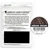 MEDIUM BROWN 50 GRAMS XL SIZE Original Samson Hair Loss Building Fibers Concealer Refill suitable match for all Brands 50 Gr MEDIUM BROWN