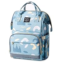 Mommy Bag Backpack with USB Charging Port,Reflective Nappy Bag and Baby Backpack for Newborn Essentials, Blue,27x21x42cm(DBB-998)