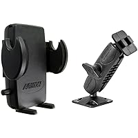 Arkon Mega Grip Universal Phone Holder for iPhone 12 11 Pro Max XS XR X Galaxy Note 20 10 Retail & Heavy Duty 4 Hole AMPS Car or Wall Mounting Pedestal for Dual T Pattern Smartphone and Tablet Holders
