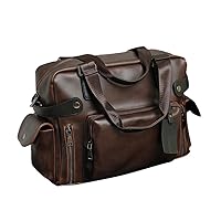 Men Vintage Handbag Crazy Horse Leather Business Briefcase Shoulder Crossbody Bags Large Travel Laptop Bags