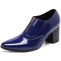 Mens Leather Casual Loafer Loafers Shoes Pump Pointed Toe Zipper Party Dress Fashion Ballroom Business Wedding Western Cowboy