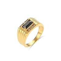 Natural Black Onyx Ring for Men 10K 14K 18K Gold Black Onyx Statement Ring Vintage Black Onyx Engagement Promise Ring Father’s Day Gift for Him