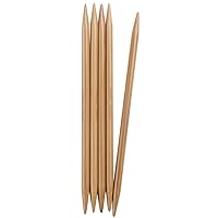 ChiaoGoo Double Point 6-inch (15cm) Bamboo Dark Patina Knitting Needle; Size US 8 (5mm) 1036-8