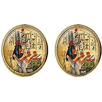 Cleopatra Earring, Egyptian Art Jewelry Vintage Charm Jewelry Glass Photo Jewelry