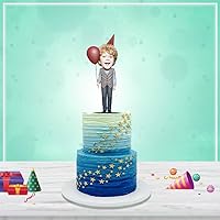3D Birthday Kid Personalized Miniature Cake Topper with Acrylic Stand(6 Inches, Sitting Position with Accessories)