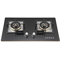 28 Inch Gas Cooktop, 2 Burners Built-in Gas Stovetop Tempered Glass, LPG/NG Convertible Gas Stove, Dual Fuel Sealed Gas Hob (Black)