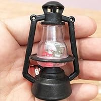 1:6 Scale Dollhouse Miniature Lantern Dummy Kerosene Lamp Light; Shake to Light; No Battery;High 5cm (Black)