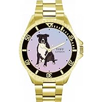 Staffordshire Terrier Dog Mens Wrist Watch 42mm Case Custom Design