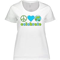 Celebrate Earth Day Peace Love Earth Women's Plus Size T-Shirt