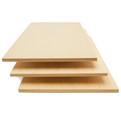 Baltic Birch Plywood, 6 mm 1/4 x 12 x 20 Inch Craft Wood, Pack of 50 B/BB  Grade Baltic Birch Sheets, Perfect for Laser, CNC Cutting and Wood Burning,  by Woodpeckers 