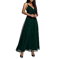 Dresses for Women 2024 Casual, Womens Spaghetti Straps Elegant Evening Party Gowns Long Dresses Short Sleeve M