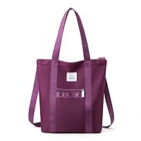 YYW Women Solid Coloured Tote Nylon Waterproof Bag Large Capacity Crossover Bag Nude Cross Body Messenger for Ladies with Adjustable Shoulder Strap for Travel Hiking Daily