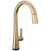 Delta Faucet Monrovia Gold Kitchen Faucet Touch, Touch Kitchen Faucets with Pull Down Sprayer, Kitchen Sink Faucet, Delta Touch2O Technology, Lumicoat Champagne Bronze 9191T-CZ-PR-DST