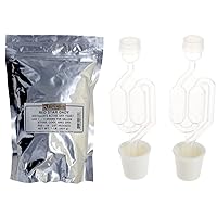 Distillers Yeast (DADY) (1 lb. bulk pack) & Twin Bubble Airlock and Carboy Bung (Pack of 2)