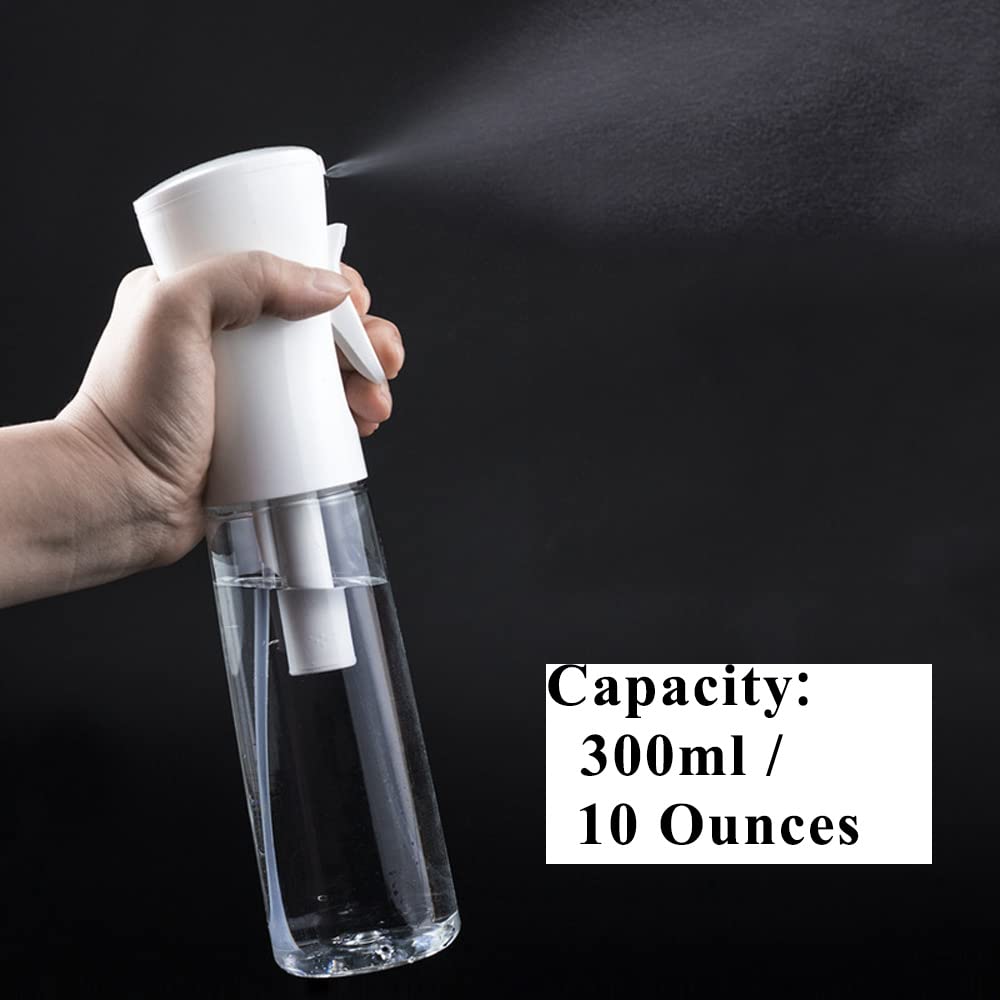 ZeroStage Hair Mister Spray Bottle Continuous Pressurized 360 Fine Mist Water Sprayers Clear 300ml 10oz