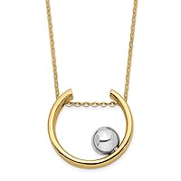 14ct Two tone Gold Necklace Jewelry for Women - 43 Centimeters