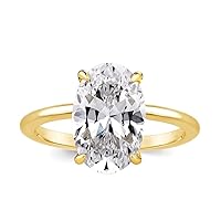 3.5 Carat Elongated Oval Cut Engagement Ring for Women Gold Plated 925 Sterling Silver Simulated Diamond Promise Ring