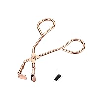 Silicone Eyelash Curler With Refill Pads 17IF No Pinching Mini Lash Curler for Dramatic Lash Look and Fits All Eyelash Shapes (Rose Gold)