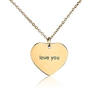 Personalized Heart Shaped Pendant Necklace Custom Name Necklace for Unisex Adult, Customizable Gold & Silver Pendant - Ideal Gift for Women and Girls